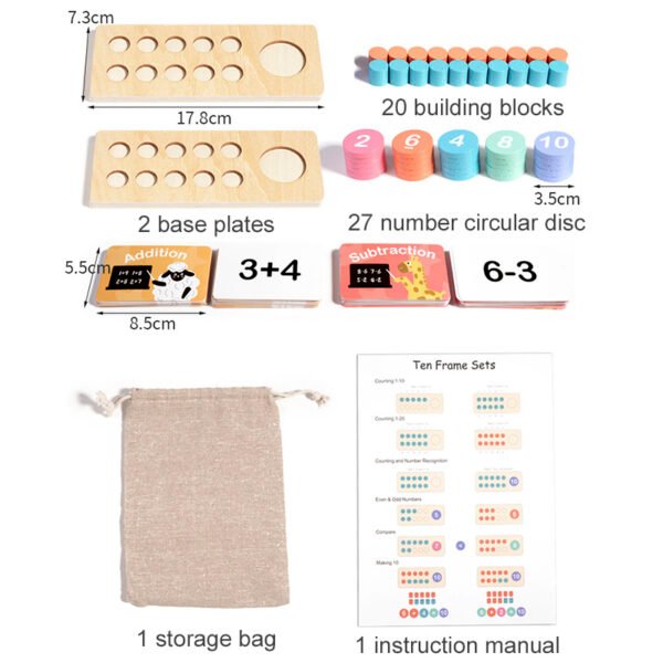 Kids Maths Arithmetic- Wooden Digital Decomposition - Image 9