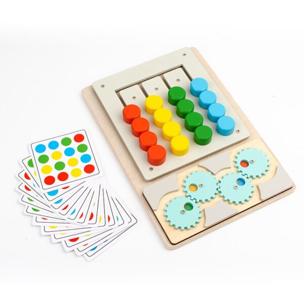 Sliding Puzzle Board - Wooden Colour Matching Toys - Image 4