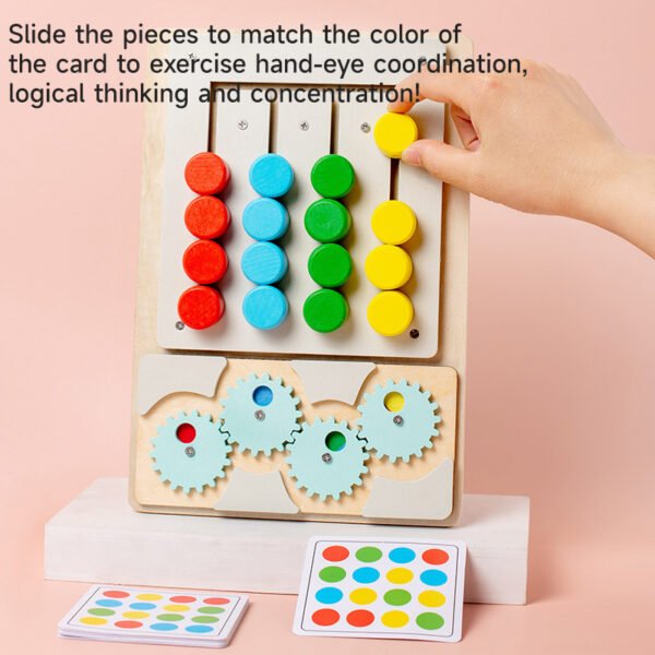 Sliding Puzzle Board - Wooden Colour Matching Toys - Image 10