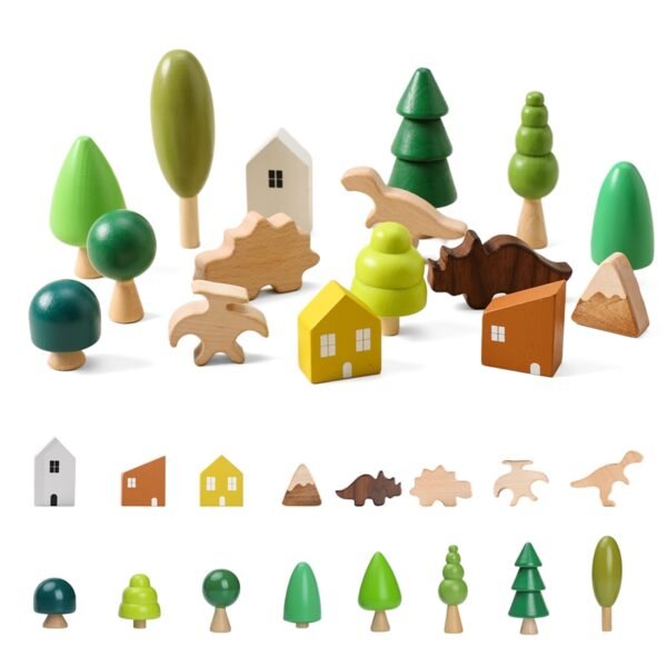 Wooden Building Block- Forest Ornaments Toys