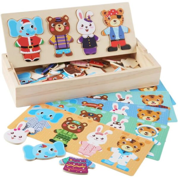 Elephant , Bear Change Clothes - Jigsaw Puzzle Dressing Game