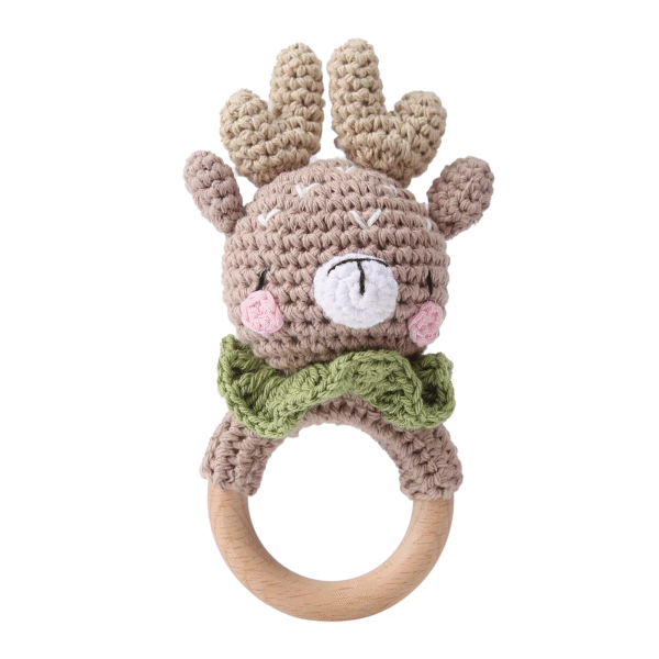 Baby Crotchet Animal Rattle Wooden Toys- Baby Teether Stroller Game - Image 8