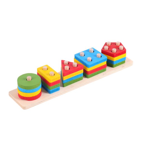Montessori Wooden Building Blocks - Geometric Puzzle For Toddlers - Image 18