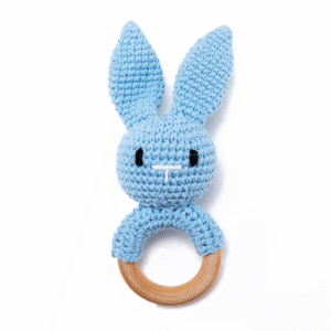 Baby Crotchet Animal Rattle Wooden Toys- Baby Teether Stroller Game