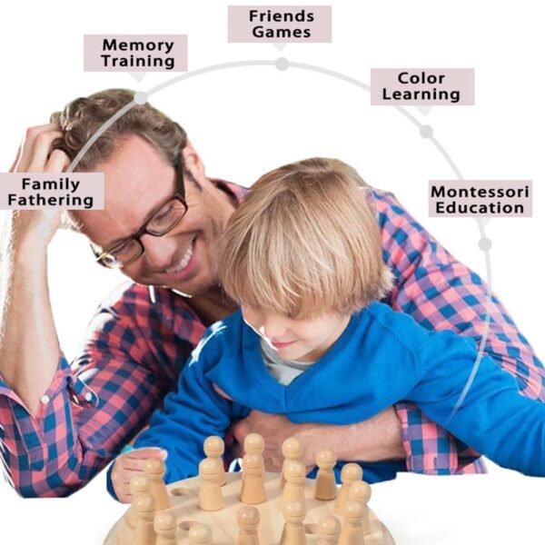 Wooden Memory Match Stick -Chess Color Game Board Puzzles - Image 6