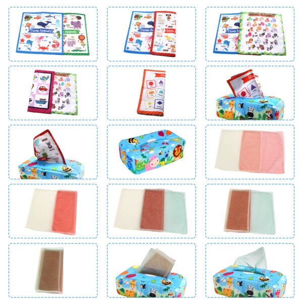 Baby Tissue Box Colorful Soft Sensory - Toddler Finger Exercise Pumping Silk - Image 5