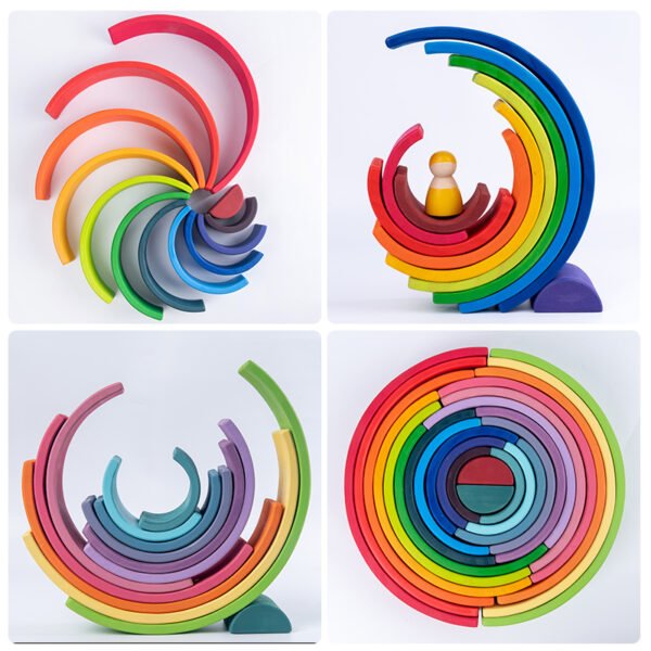 Large Size Open Ended Toys - Rainbow Constructor Stacker - Image 5
