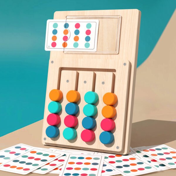 Sliding Puzzle Board - Wooden Colour Matching Toys - Image 3