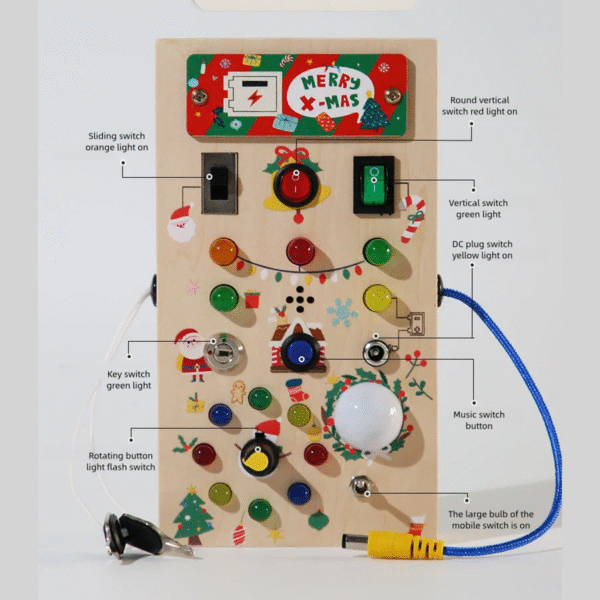 Children Sensory Training Toy-Busy Board,Led Light/ Switch Control - Image 4