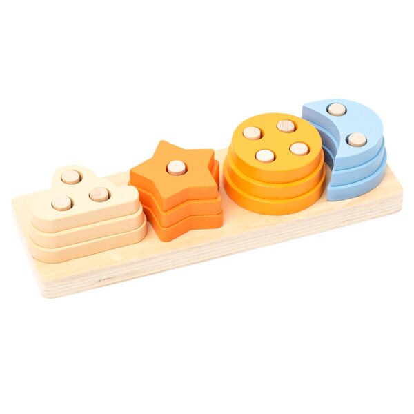 Montessori Wooden Building Blocks - Geometric Puzzle For Toddlers - Image 11