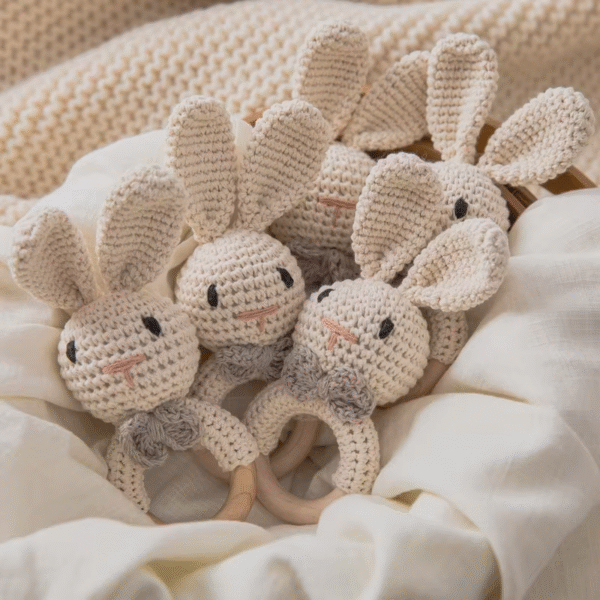 Baby Crotchet Animal Rattle Wooden Toys- Baby Teether Stroller Game - Image 5