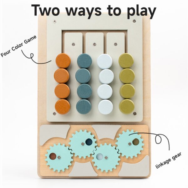 Sliding Puzzle Board - Wooden Colour Matching Toys - Image 8
