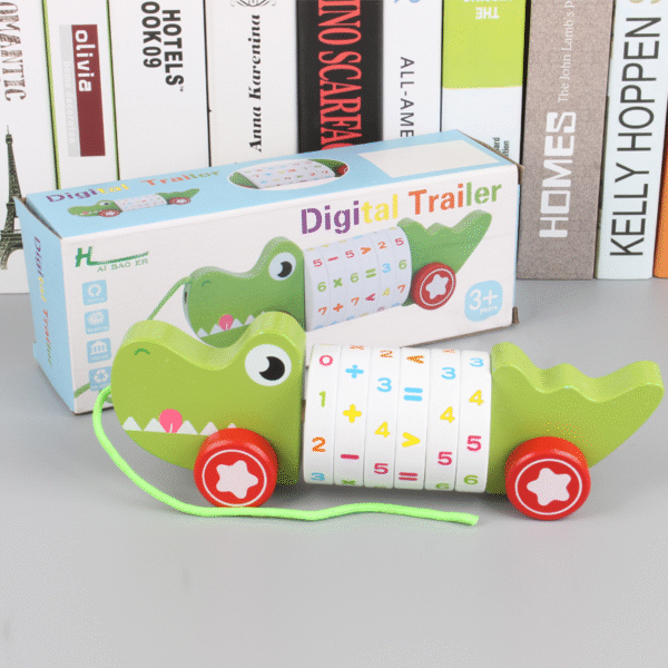 Towing Rope Car-Wooden Crocodile, Duck & Puppy - Image 3