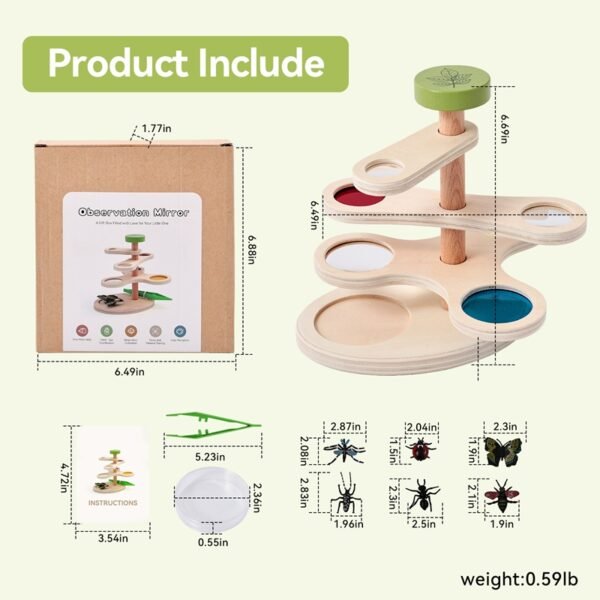 Wooden Adjustable Observation-Insect Magnifier - Image 4