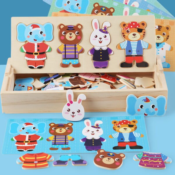 Elephant , Bear Change Clothes -  Jigsaw Puzzle Dressing Game - Image 4