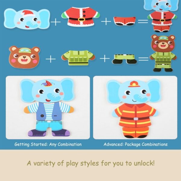 Elephant , Bear Change Clothes -  Jigsaw Puzzle Dressing Game - Image 8