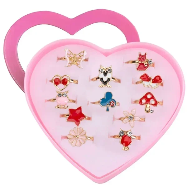 12pcs/36pcs Cute Rainbow Butterfly Rings- Girly cartoon Adjustable Rings.