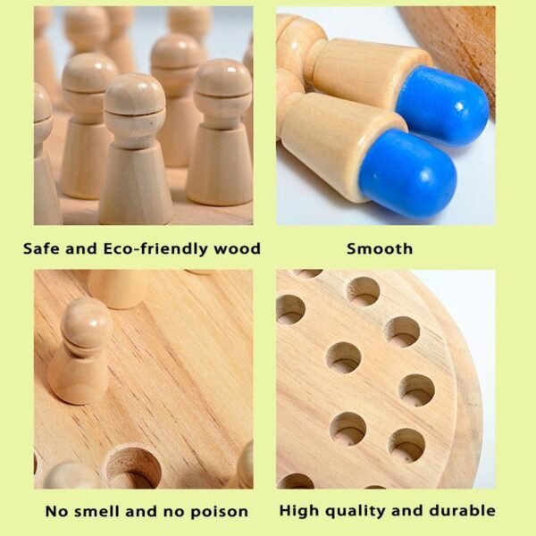 Wooden Memory Match Stick -Chess Color Game Board Puzzles - Image 4