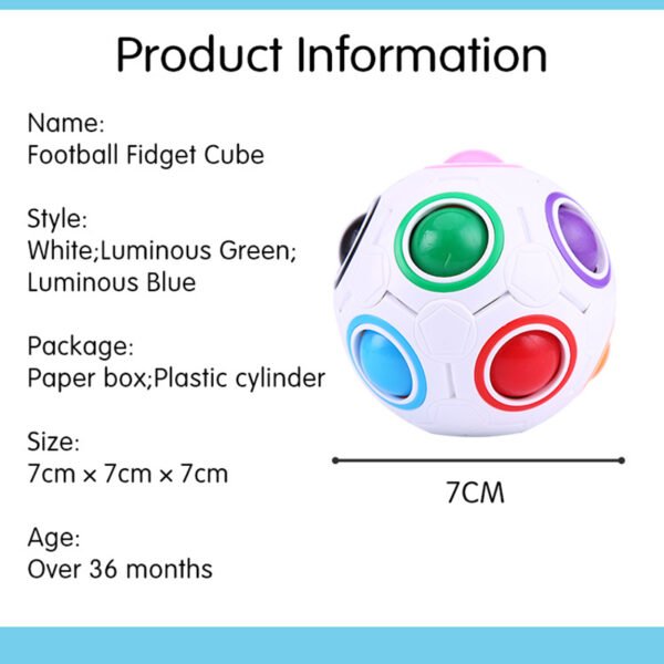 Rainbow Ball Puzzle Magic Cube-Football Fidget Toy - Image 4
