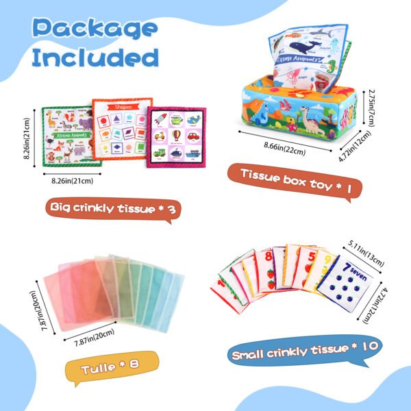 Baby Tissue Box Colorful Soft Sensory - Toddler Finger Exercise Pumping Silk - Image 7
