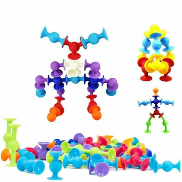 Suckers Assembled Funny Silicone- 19pcs Building Block Toy - Image 3