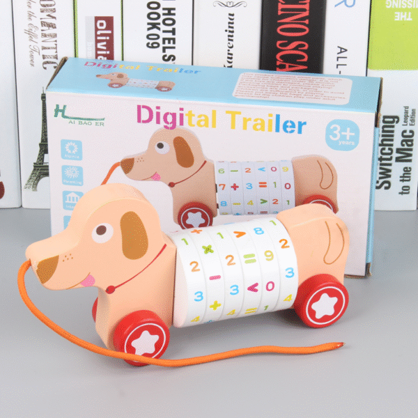 Towing Rope Car-Wooden Crocodile, Duck & Puppy