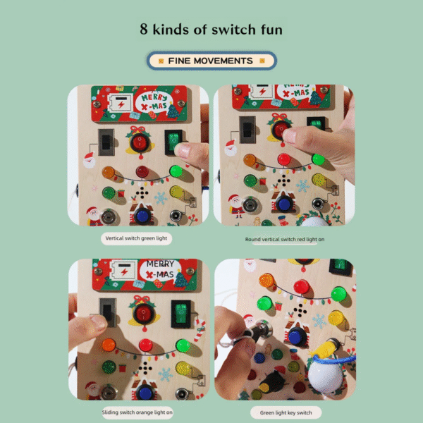 Children Sensory Training Toy-Busy Board,Led Light/ Switch Control - Image 6