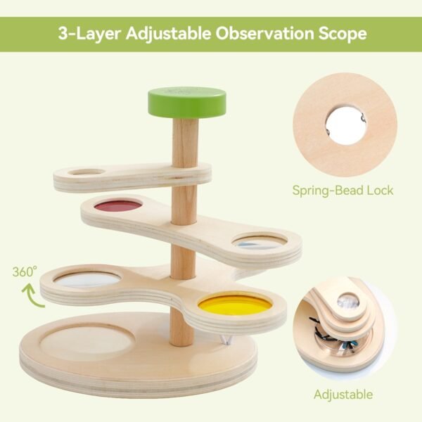 Wooden Adjustable Observation-Insect Magnifier - Image 3