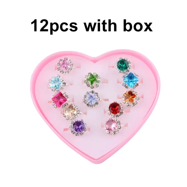 12pcs/36pcs Cute Rainbow Butterfly Rings- Girly cartoon Adjustable Rings. - Image 9