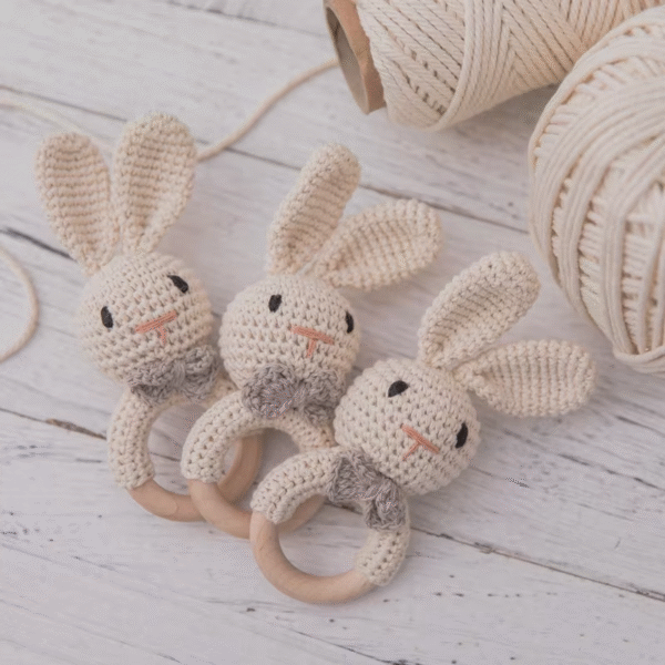 Baby Crotchet Animal Rattle Wooden Toys- Baby Teether Stroller Game - Image 4