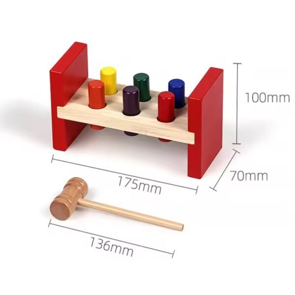 Wooden Hammer Toy - Children Game Color Cognition Set - Image 3
