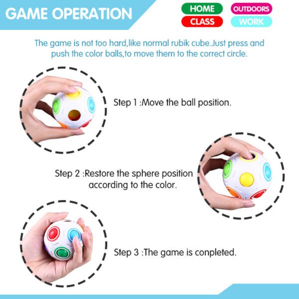 Rainbow Ball Puzzle Magic Cube-Football Fidget Toy - Image 3