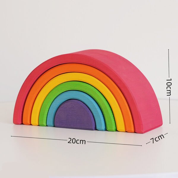 Large Size Open Ended Toys - Rainbow Constructor Stacker - Image 8