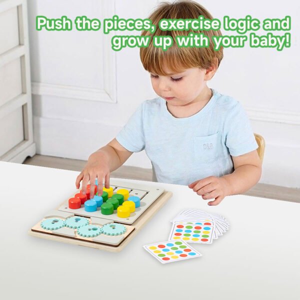 Sliding Puzzle Board - Wooden Colour Matching Toys - Image 6