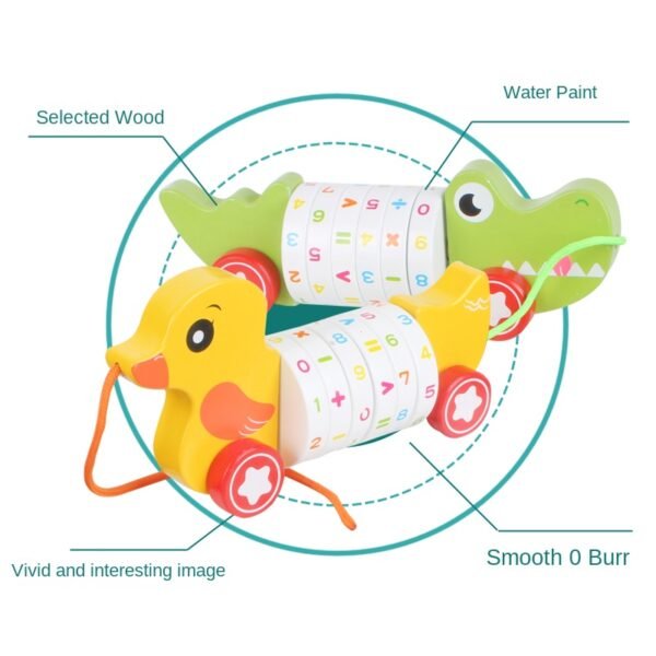 Towing Rope Car-Wooden Crocodile, Duck & Puppy - Image 5