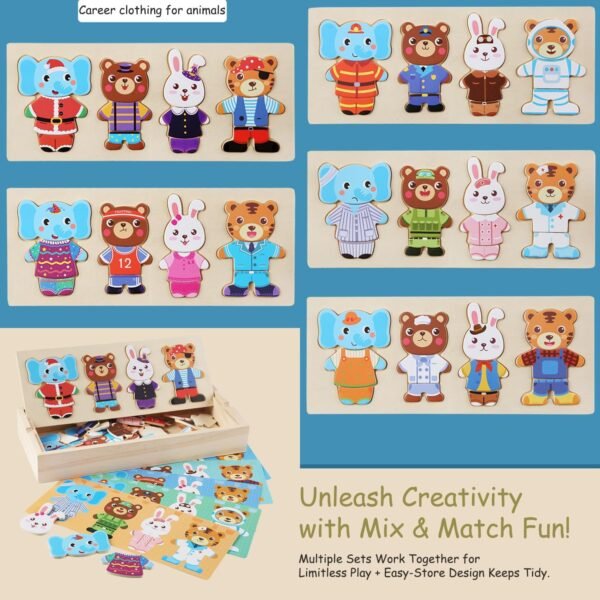 Elephant , Bear Change Clothes -  Jigsaw Puzzle Dressing Game - Image 6