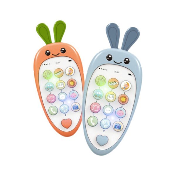 Cartoon Rabbit Carrot Music Toys - Silicone Can Chew Mobile Phones