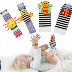4pics/Set Baby Rattle Stocks Toys- Wrist & Foot Rattles Toys