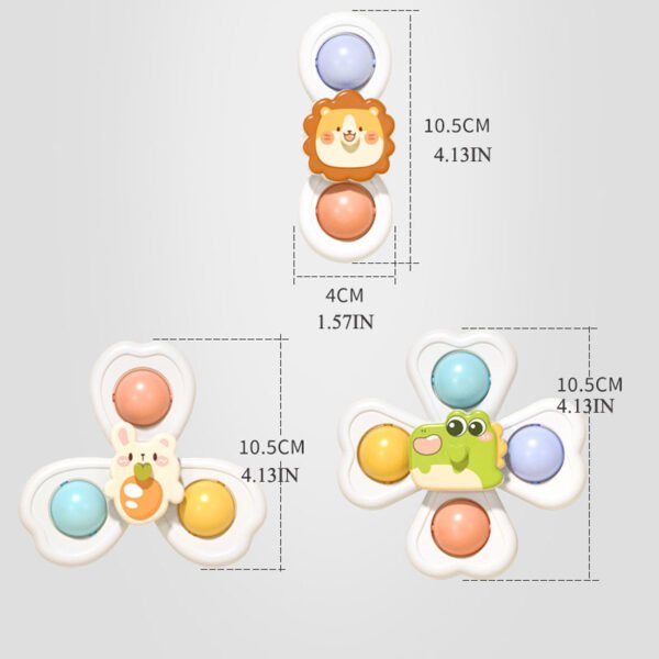 3pcs Set Suction Cup - Spinning Cartoon Animal Spinner Toys - Image 8