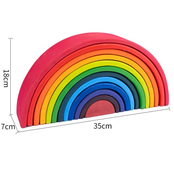 Large Size Open Ended Toys - Rainbow Constructor Stacker - Image 7