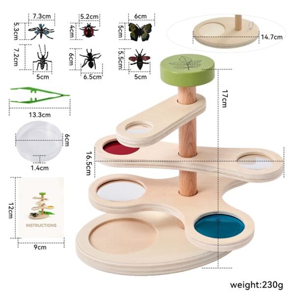 Wooden Adjustable Observation-Insect Magnifier - Image 2