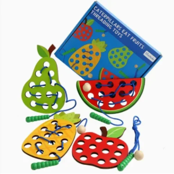 Threading Activity Puzzles - Wooden Lacing Toy