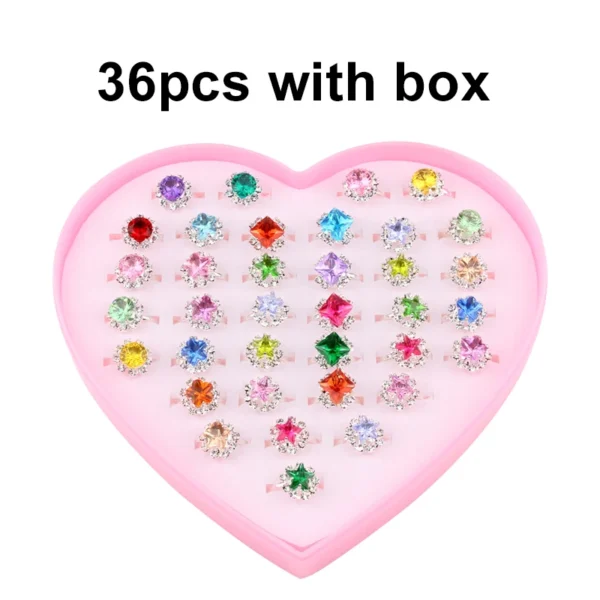 12pcs/36pcs Cute Rainbow Butterfly Rings- Girly cartoon Adjustable Rings. - Image 7