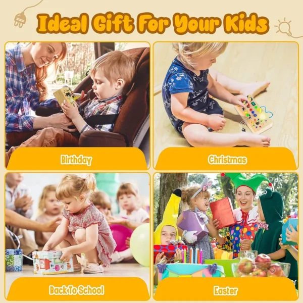 Children Sensory Training Toy-Busy Board,Led Light/ Switch Control - Image 8