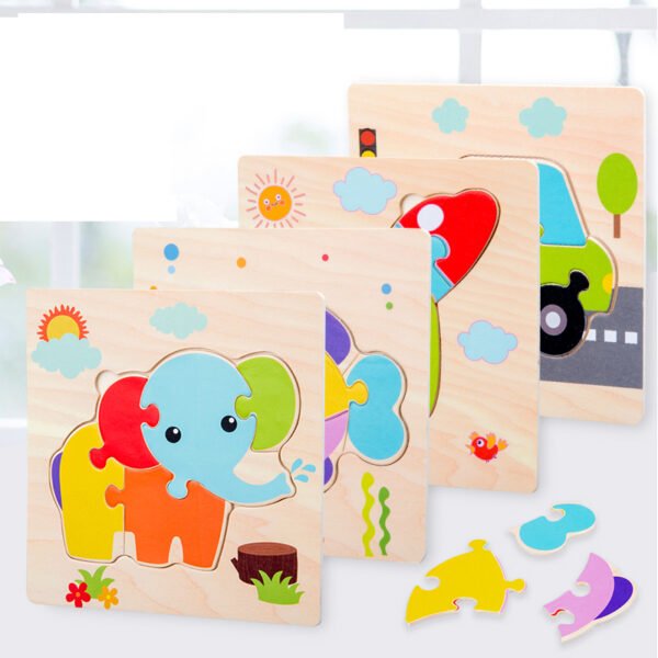 Baby Wooden 3D Puzzles - Tangram Shapes Jigsaw Toys