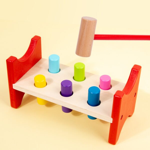 Wooden Hammer Toy - Children Game Color Cognition Set - Image 2