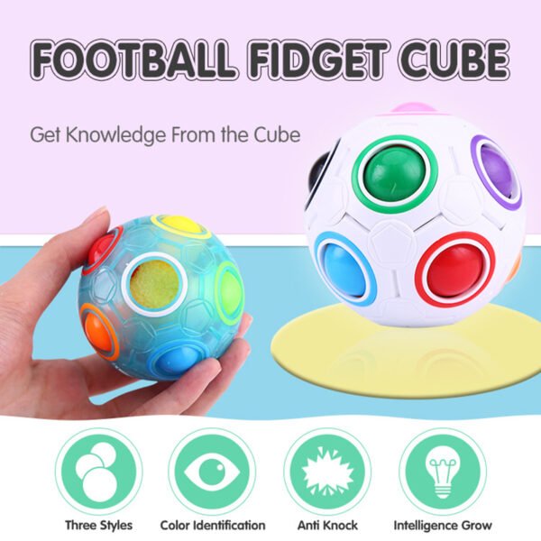 Rainbow Ball Puzzle Magic Cube-Football Fidget Toy - Image 2
