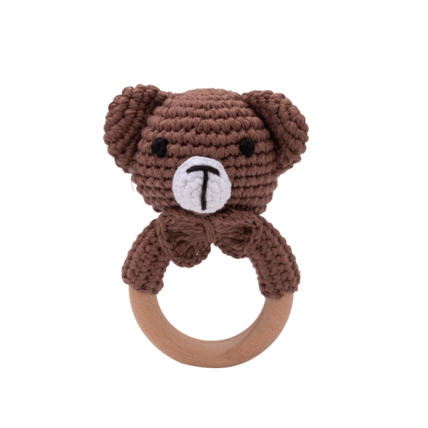 Baby Crotchet Animal Rattle Wooden Toys- Baby Teether Stroller Game - Image 10