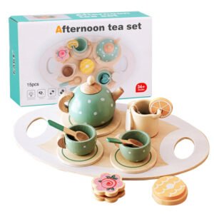 Wooden Afternoon Tea Set - Kitchen Accessaries Tea Party Food Play
