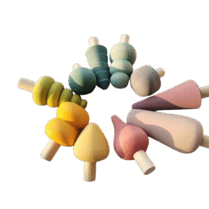 Pastel Nordic Building Blocks - Stacking Crotchet House, Animal, Forest Trees